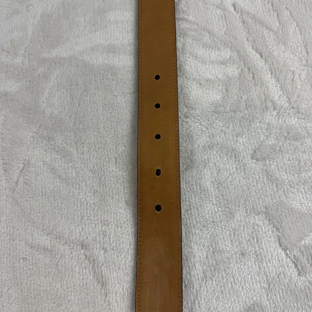 Cole Haan Leather Belt Mens 40 Brown Gold Buckle Preppy Business Dressy Polished
